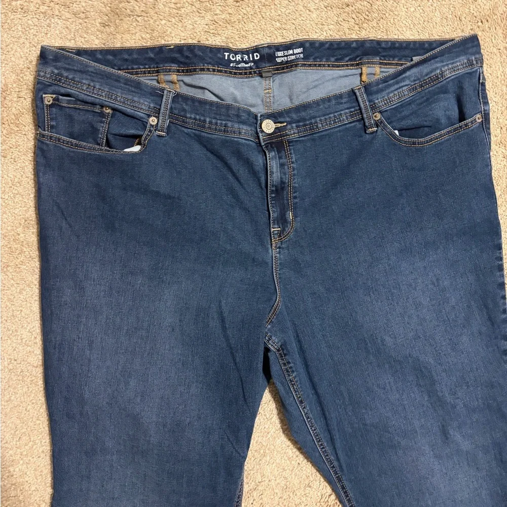 Torrid Dark Blue Flare Bootcut Super Stretch Women's Jeans Size 26 Western Rodeo